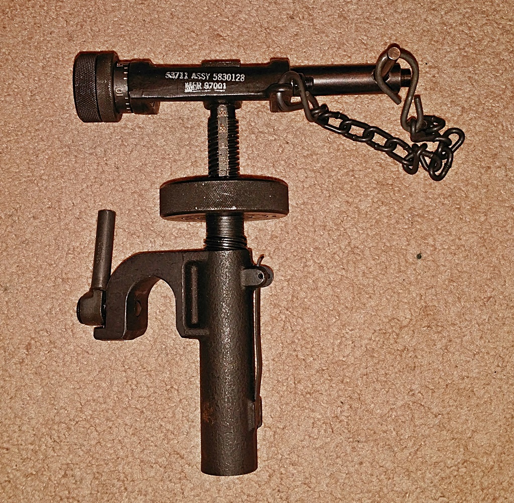 T&E mechanism for 50 cal M3 tripod; also works on 30 cal M2 tripod